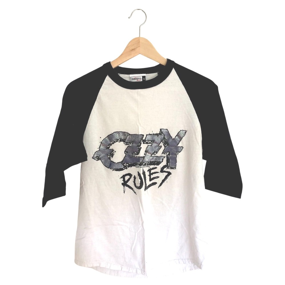 Vintage 2001 Ozzy Osbourne Ozzy Rules Raglan Baseball Tee Shirt Small Grunge Y2K